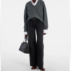 Citizens of Humanity Paloma Hi- Rise Wide Leg Baggy Black Jeans Size 23